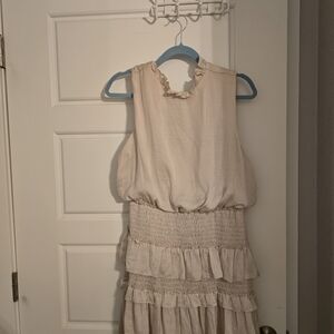 She + Sky Cream Ruffle Kids Dress